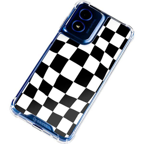 Black and White Zoomed Checkerboard Moto G 5G (2024) Clear Case